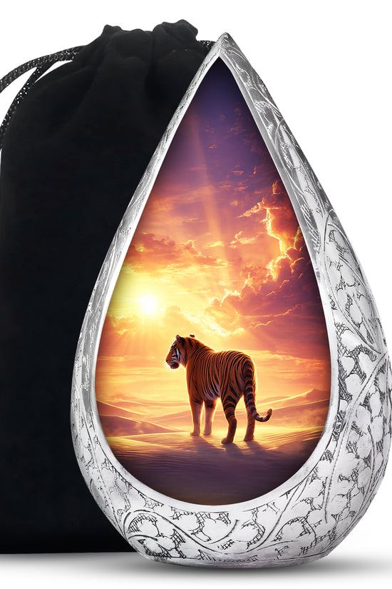 Sunset Tiger Cremation Urn - Majestic Memorial Urn For Male