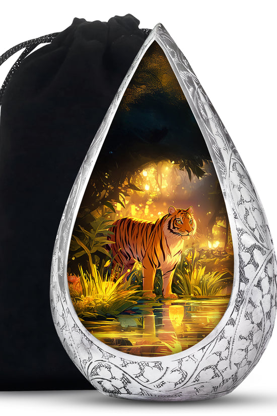 Jungle Tiger Funeral Urn - Aristic Cremation Urn For Burial