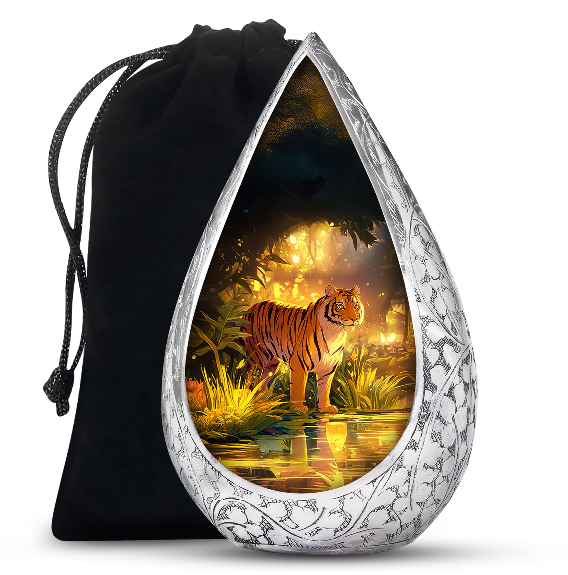 Jungle Tiger Funeral Urn - Aristic Cremation Urn For Burial