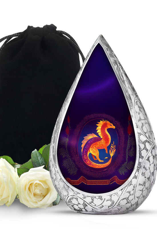 Unique Dragon Cremation Urn - Purple Memorial Urn For Loved Ones