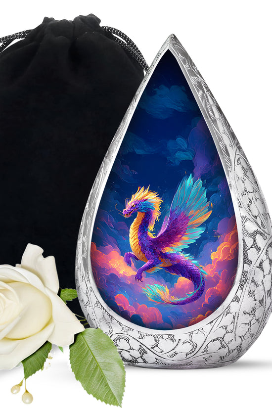 Rainbow Dragon Cremation Urn - Artistic Cremation Urn For Male & Female