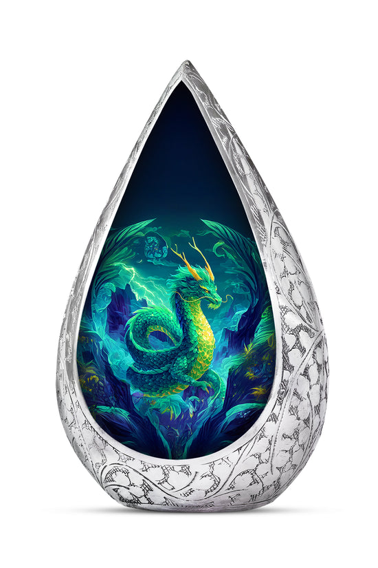 Thunder Dragon Funeral Urn - Fantasy Cremation Memorial Urn For Burial