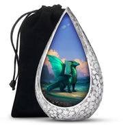 Green Dragon Memorial Urn For Ashes - Beautiful Cremation Urn For Burial
