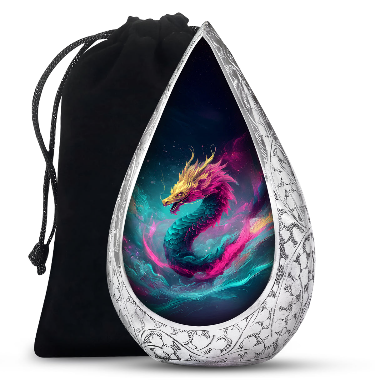 Japanese Dragon Funeral Urn - Unique Burial Urn For Human Ashes