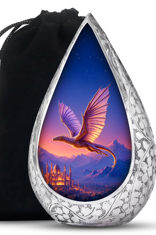 Golden Dragon Cremation Urn - Beautiful Mountain Memorial Urn For Ashes