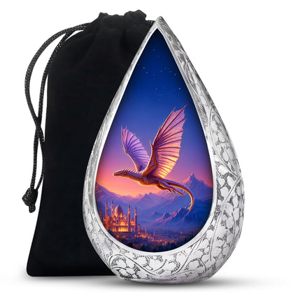 Golden Dragon Cremation Urn - Beautiful Mountain Memorial Urn For Ashes