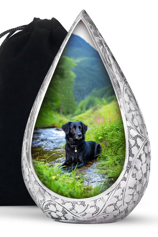 Black Dog Cremation Urn - Beautiful Peaceful Tribute For Loved Ones
