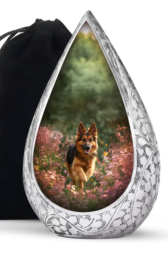 German Shephard Themed Burial Urn - Beautiful Urns For Pet Ashes