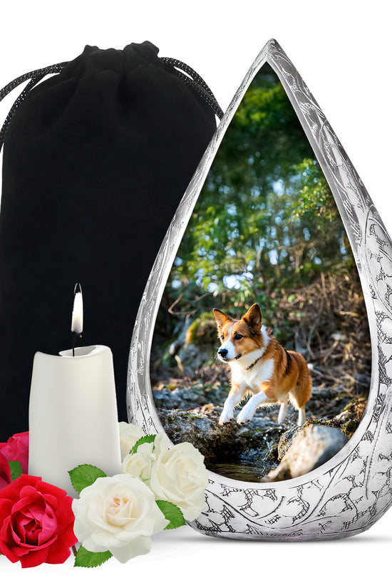 Dog Memorial Urn - Aluminium Cremation Urn For Pet Ashes