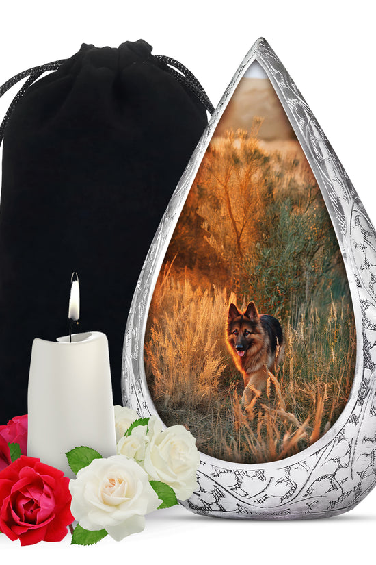Peaceful Sunset Dog Memorial Urn - German Shepherd Funeral Urn For Ashes