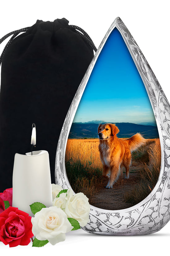 Golden Retriever Cremation Urn For Burial - Goldenfield Funeral Ashes Urn For Pet