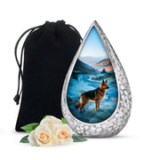German Shephard In Snow - Burial Urns For Pet Dog Ashes