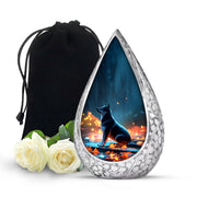 Dog in Rain Scenic Urns - Handracfted Personalized Urns For Pet Ashes