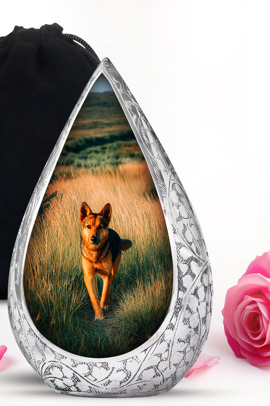 German Shepherd Tribute Funeral Urn - Pet Memorial Urn For Dog Ashes