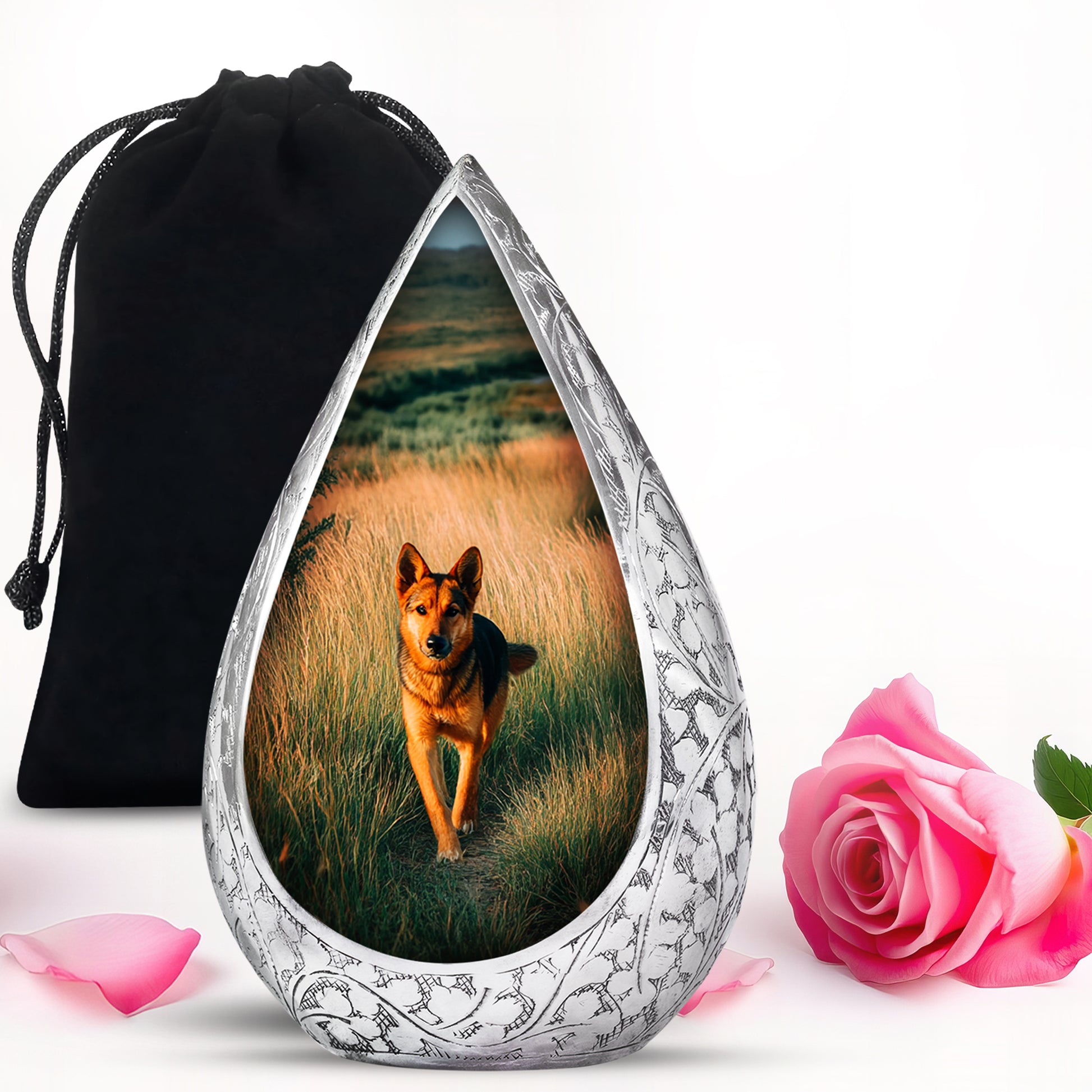 German Shepherd Tribute Funeral Urn - Pet Memorial Urn For Dog Ashes
