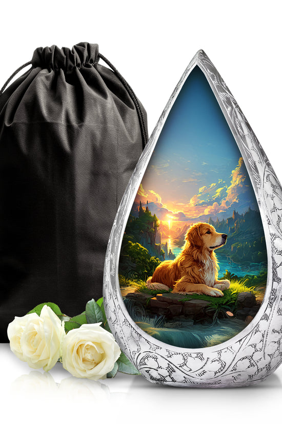 Pet Dog Memorial Urn - Beautiful Nature Cremation Memorial Urn For Dog