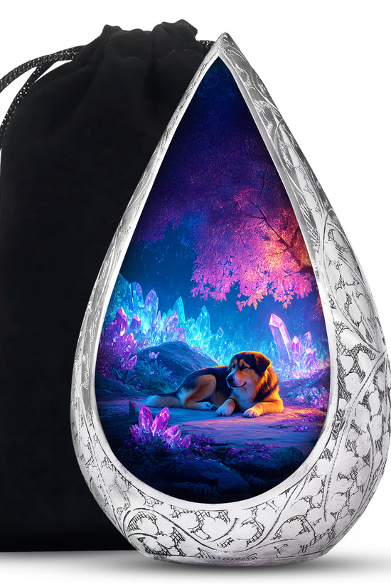 Dog Cremation Urn - Crystal Light Funeral Urn For Dog Ashes