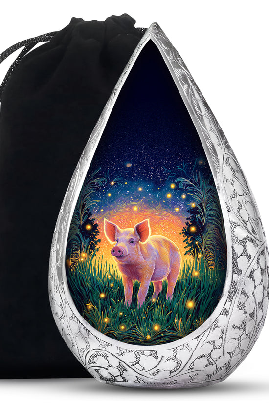 Pink Pig Cremation Urns - Beautiful Glowing Field Funeral Urns