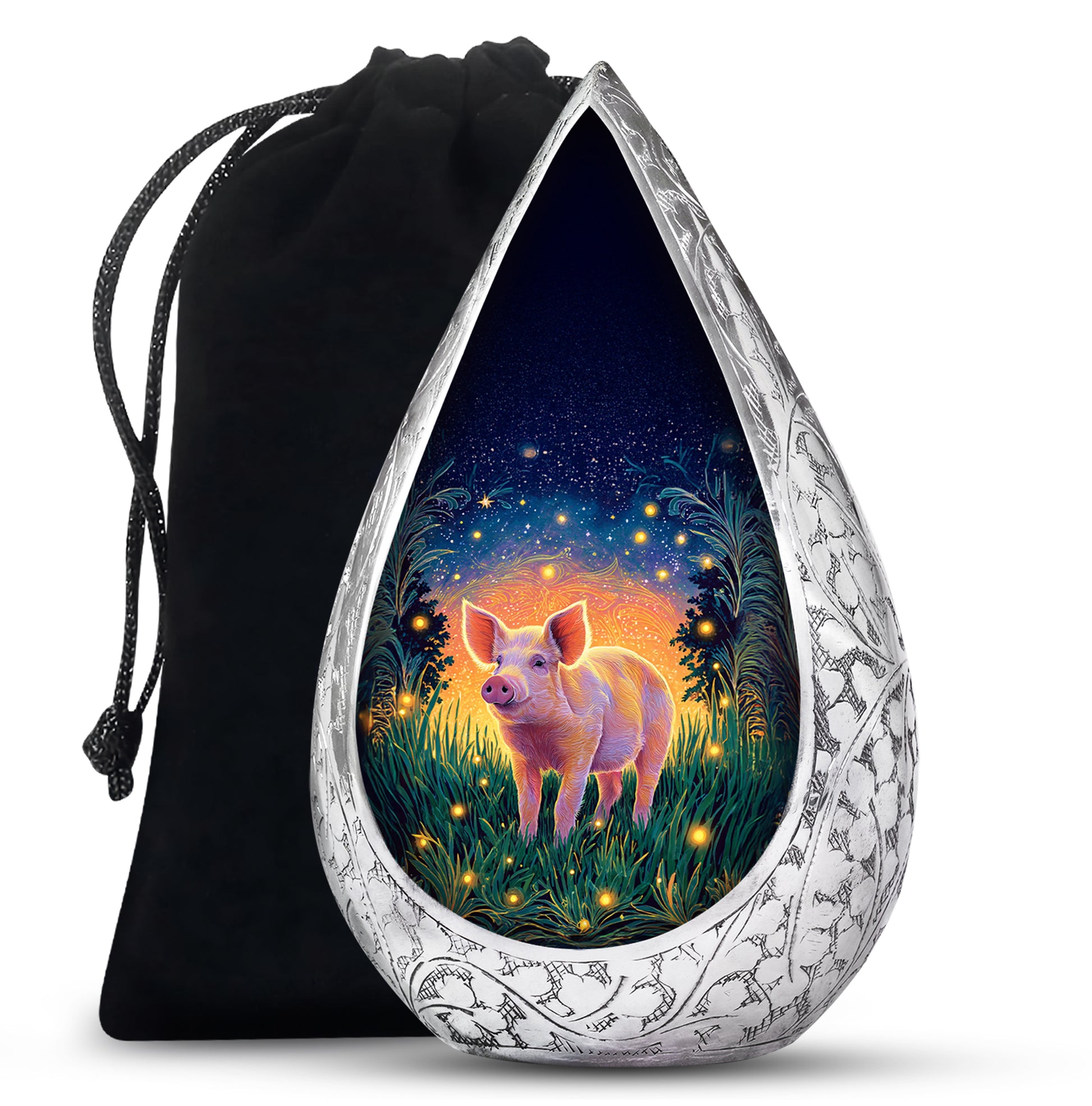 Pink Pig Cremation Urns - Beautiful Glowing Field Funeral Urns