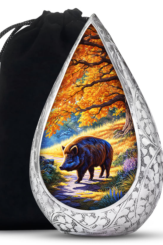 Boar Nature Cremation Urns - Beautiful Fall Forest Funeral Urns For Ashes