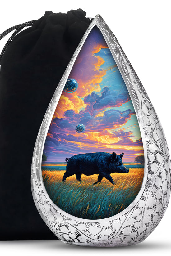 Black Pig Cremation Urns - Golden Field Funeral Urns For Human Ashes