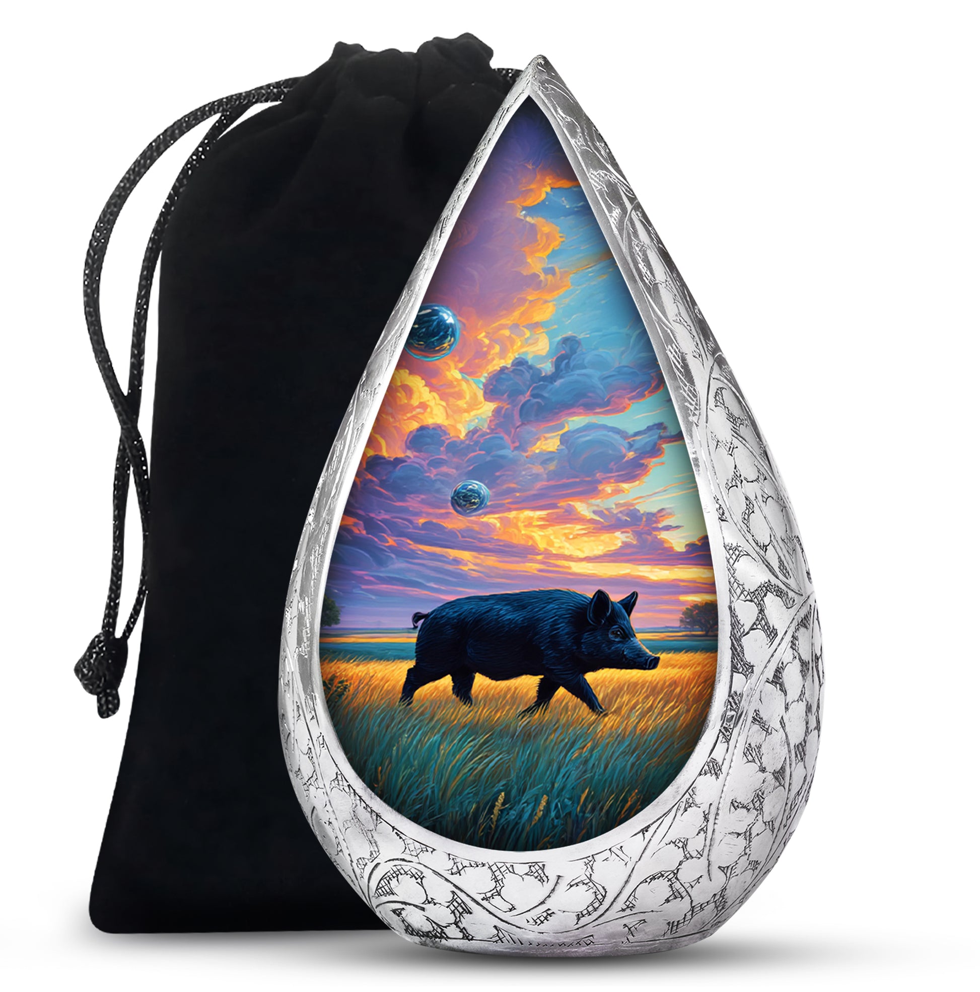 Black Pig Cremation Urns - Golden Field Funeral Urns For Human Ashes