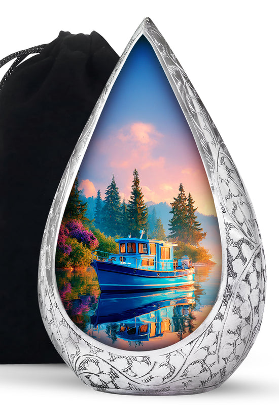 Beautiful Lake Cremation Urns - Boat Memorial Urn For Male & Female