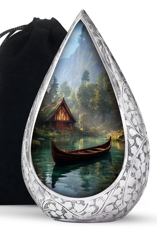 Sunset Yacht Cremation Urns - Mountain Lake Funeral Urns For Ashes