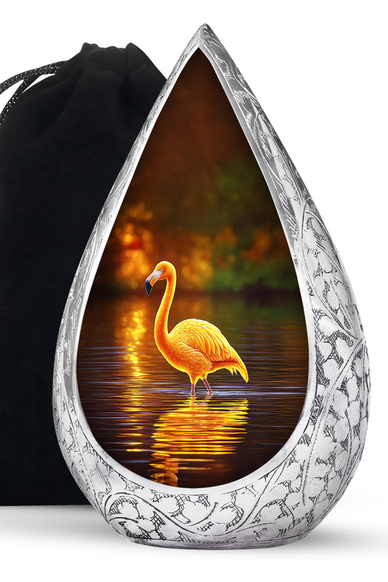 Golden Flamingo Cremation Urn - Artistic Urns For Human Ashes