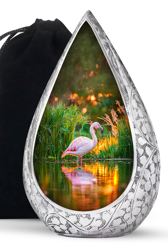White Flamingo Burial Urn - Cremation Memorial Containers for Ashes