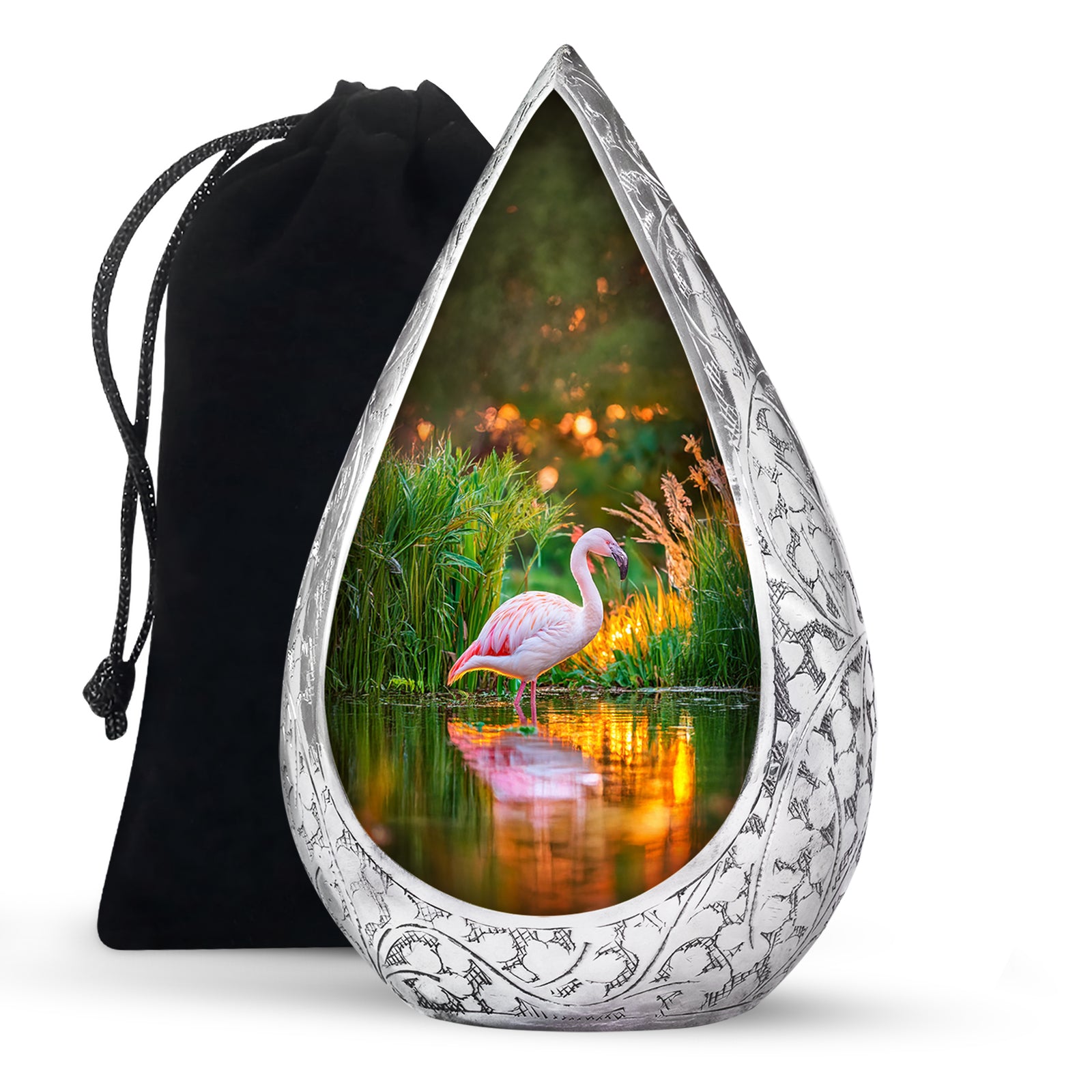 White Flamingo Burial Urn - Cremation Memorial Containers for Ashes