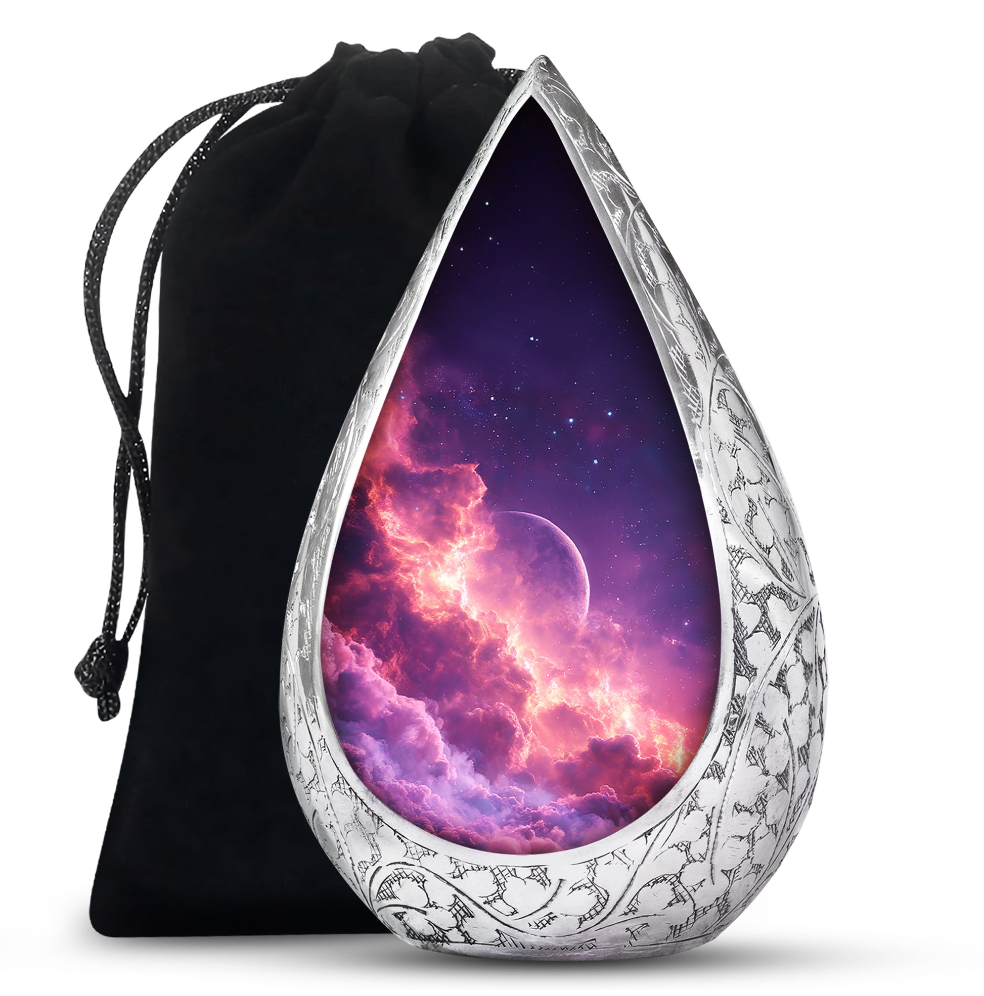 Cosmic Sky Cremation Urn - Purple Aluminium Memorial Urn For Burial