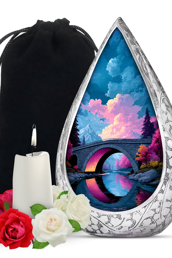 Bridge Landscape Cremation Urn For Ashes – River Memorial Urn For Burial