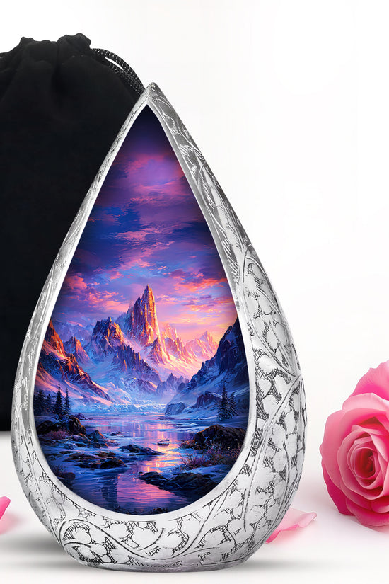 Mountain Sunset Cremation Urn - Nature Landscape Cremation Urn For Burial