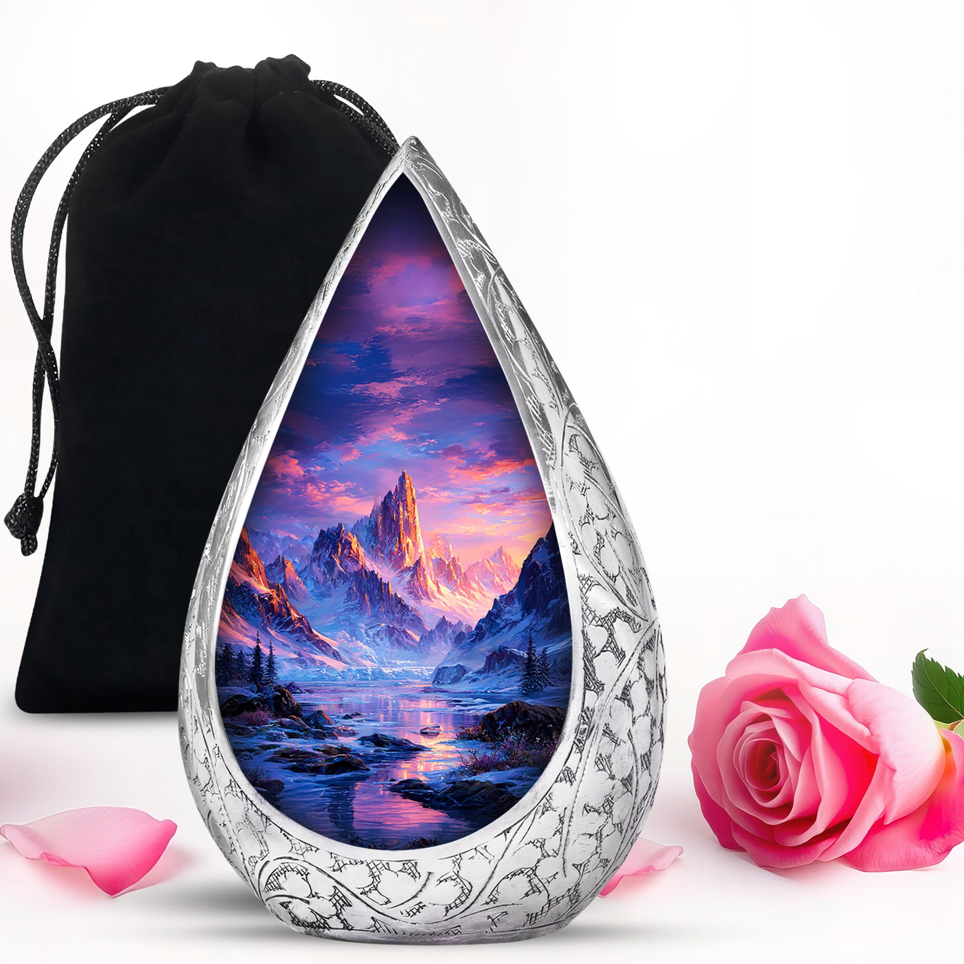 Mountain Sunset Cremation Urn - Nature Landscape Cremation Urn For Burial