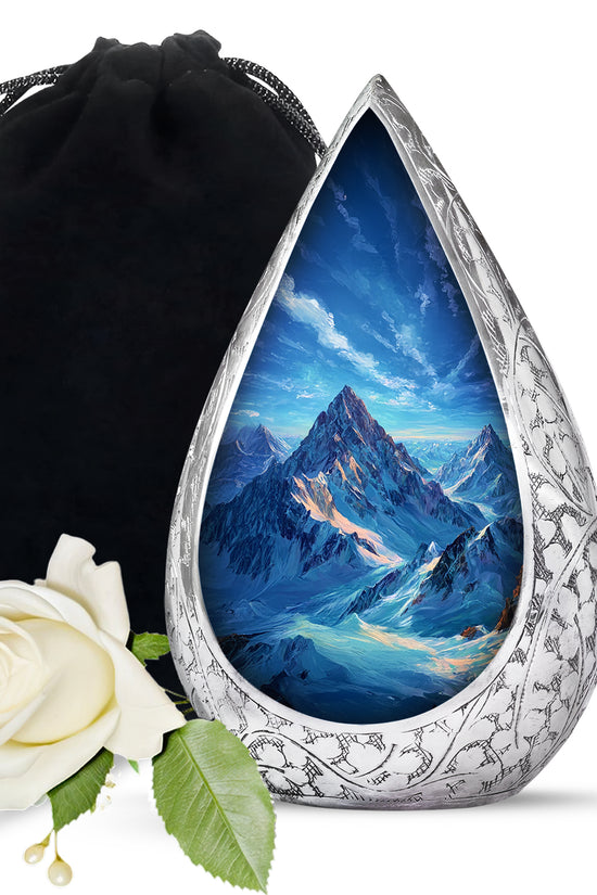 Snow Mountain Memorial Urn - Beautiful Landscape Cremation Urn For Loved One