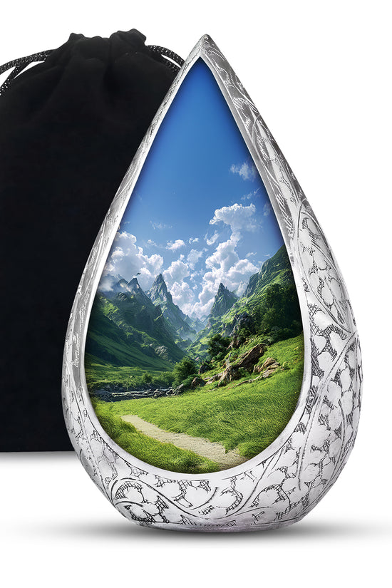 Peaceful Hills Theme Funeral Urn - Mountain Memorial Urn For Adult Ashes