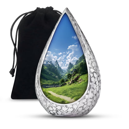 Peaceful Hills Theme Funeral Urn - Mountain Memorial Urn For Adult Ashes