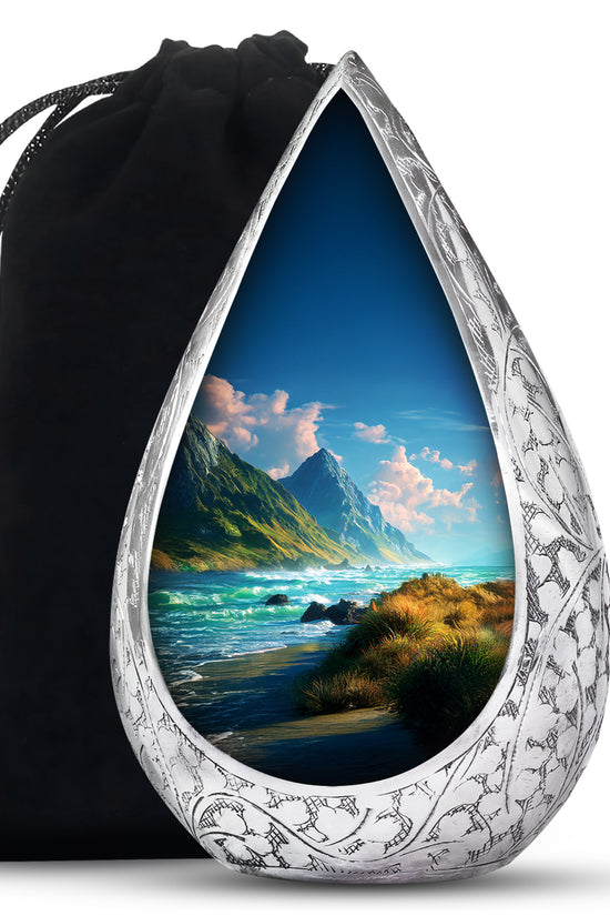 Ocean Mountain Cremation Urn - Peaceful Funeral Urn For Loved Ones