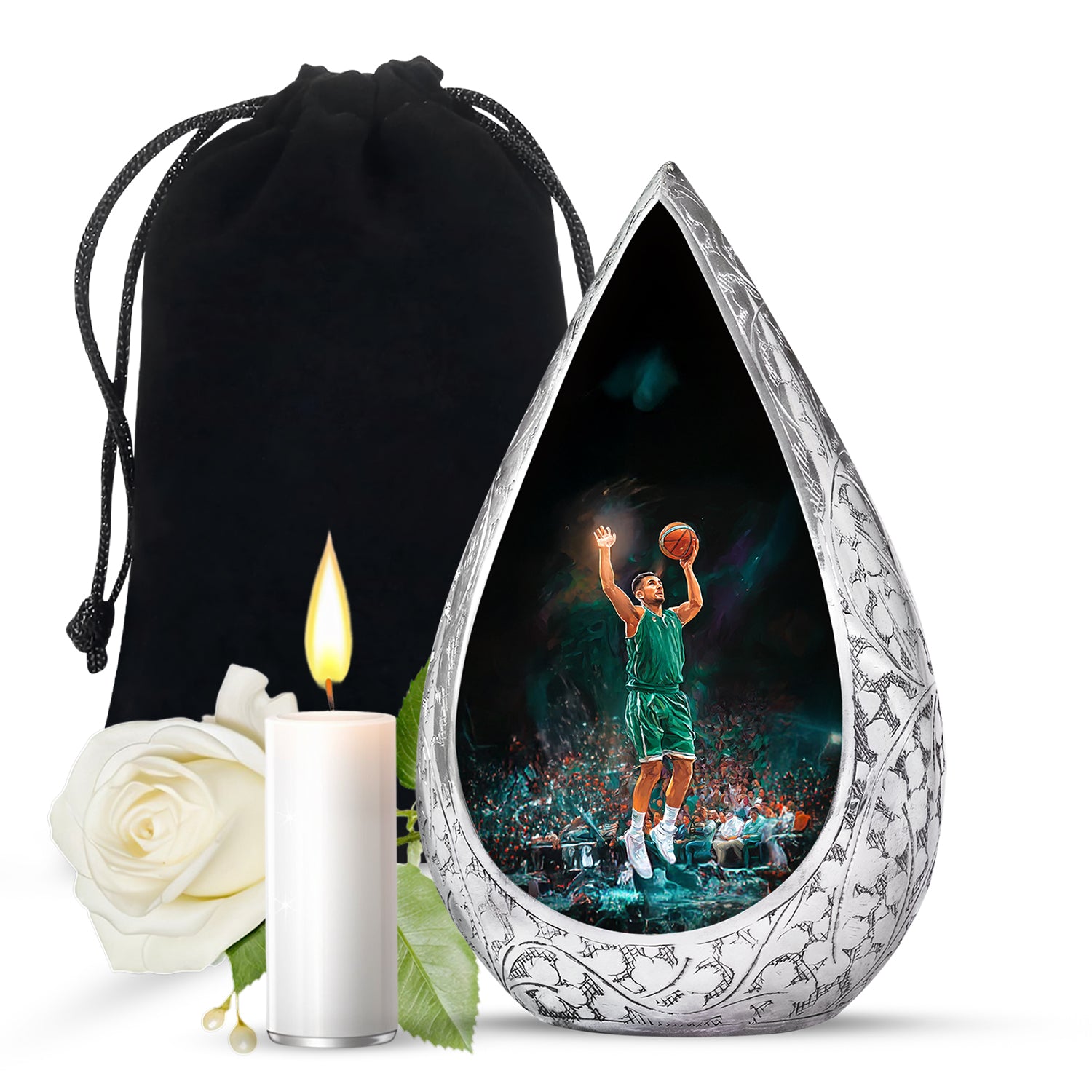 Athlete Tribute Cremation Urn - Basketball Funeral Urn For Men & Women