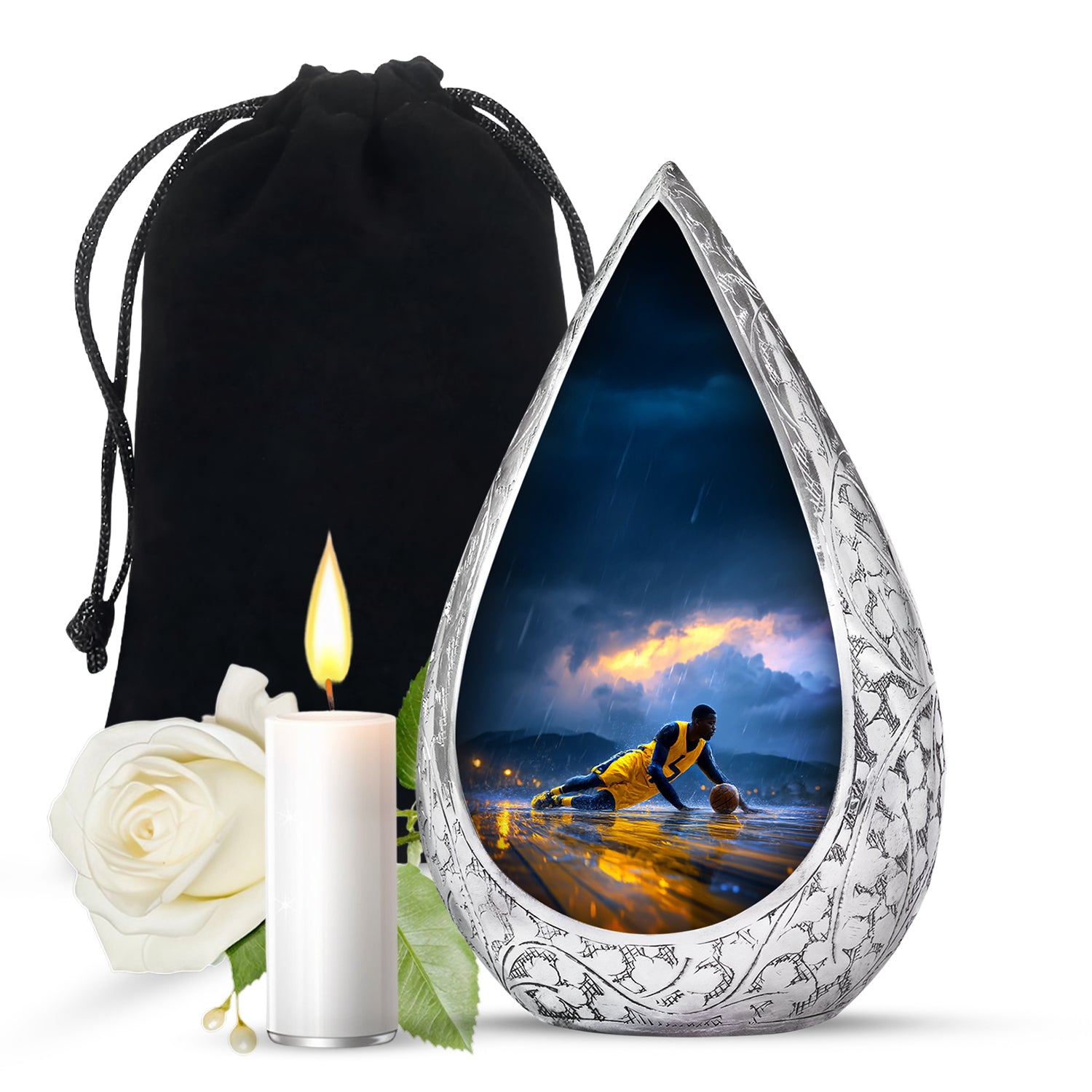 Sports Theme Cremation Urn - Basketball Tribute Urn For Loved Ones