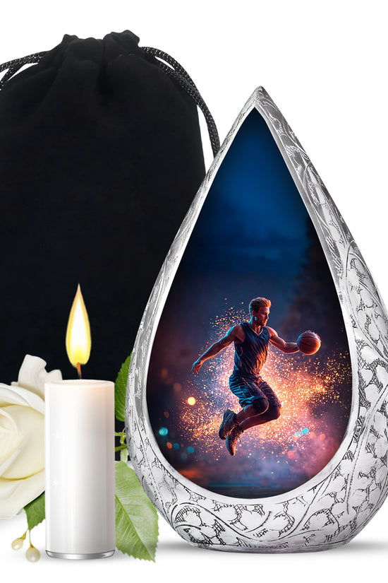 Basketball Memorial Ashes Urn - Large Adult Funeral Urn For Human Ashes
