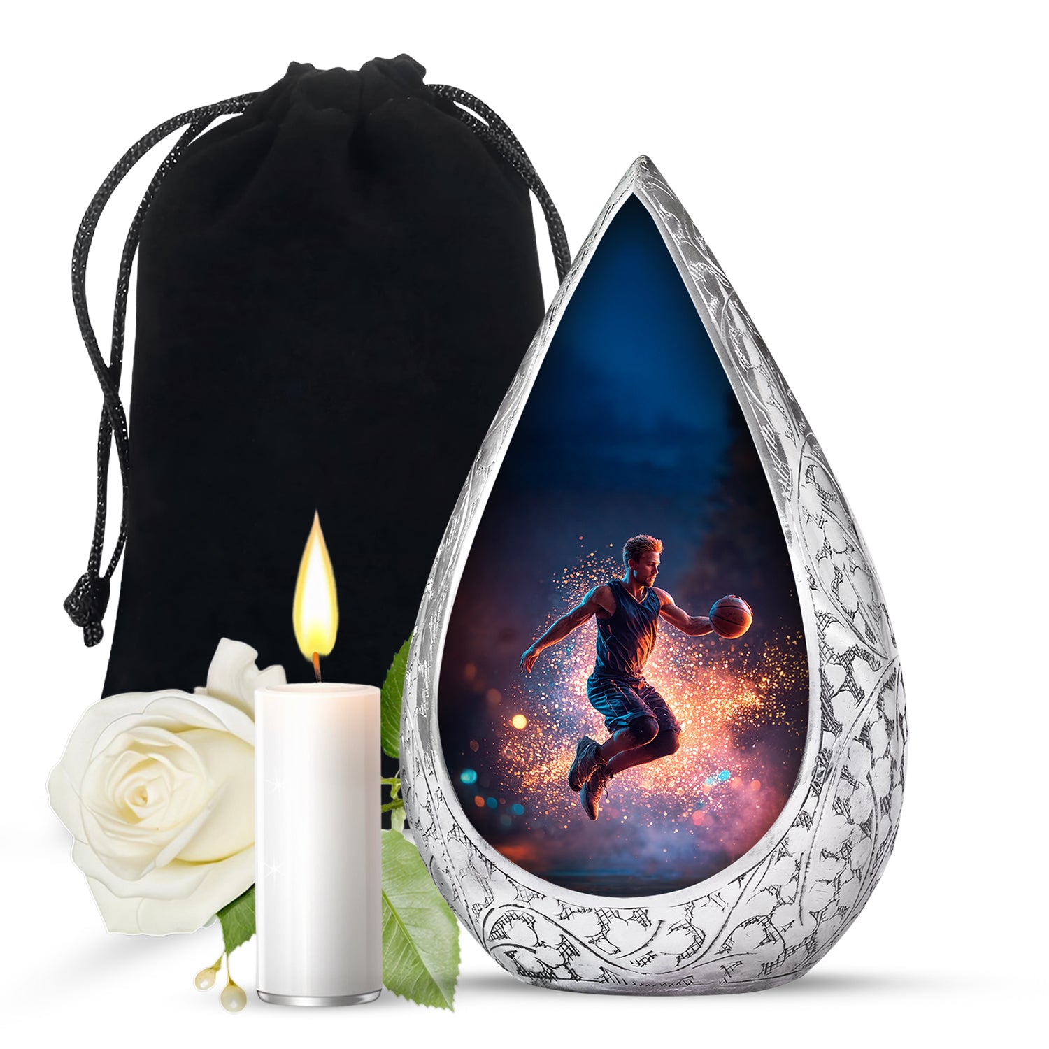 Basketball Memorial Ashes Urn - Large Adult Funeral Urn For Human Ashes