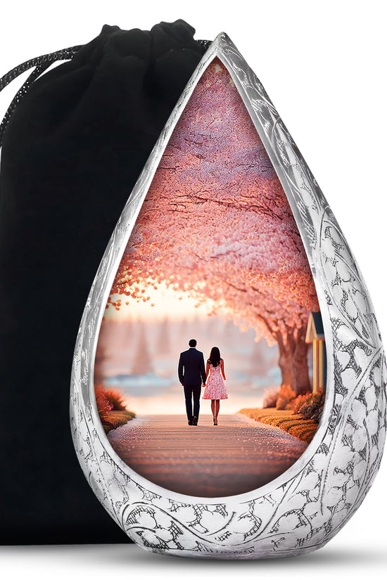 Couple Theme Cremation Urn - Pink Theme Memorial Urn For Loved Ones