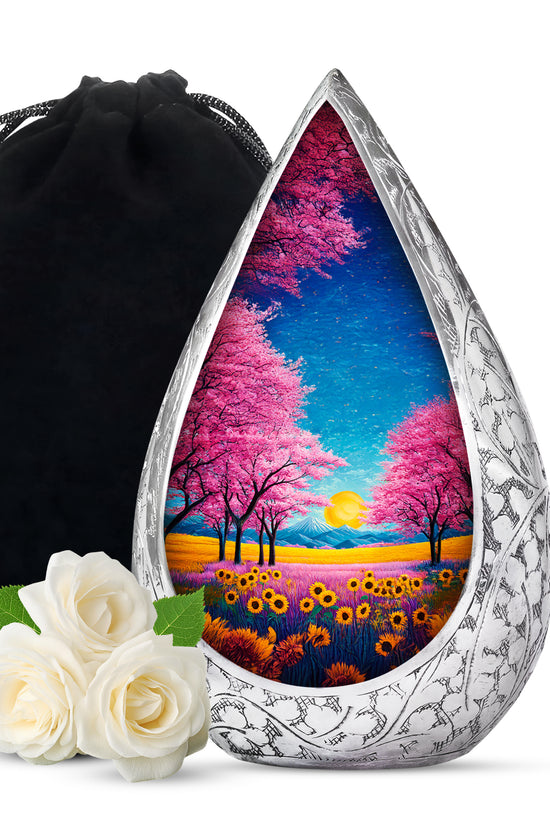 Beautiful Artistic Theme Cremation Urn For Ashes - Aluminium Funeral Urn