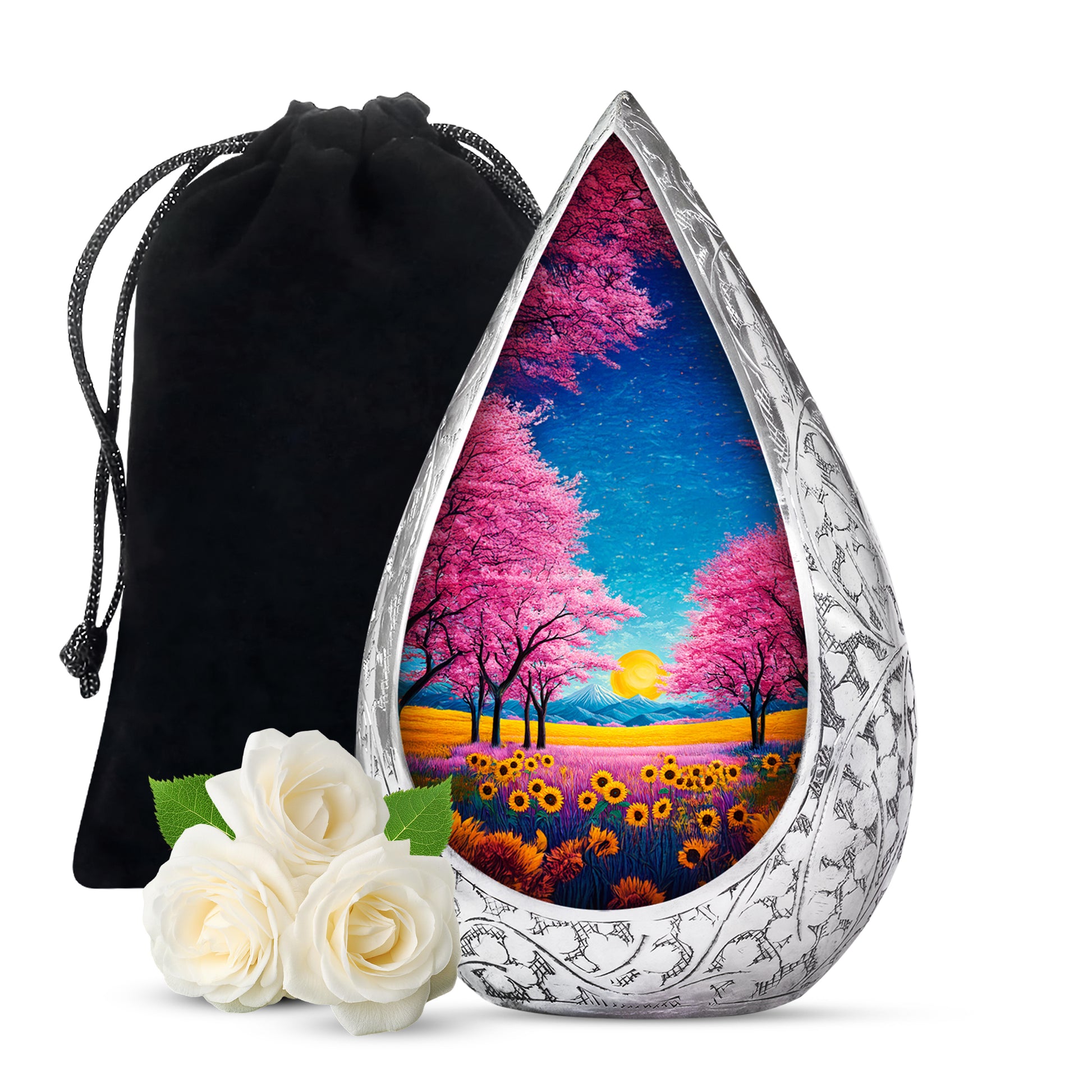 Beautiful Artistic Theme Cremation Urn For Ashes - Aluminium Funeral Urn