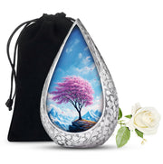 Cherry Blossom Tree Funeral Urn - Mountain Memorial Urn For Ashes