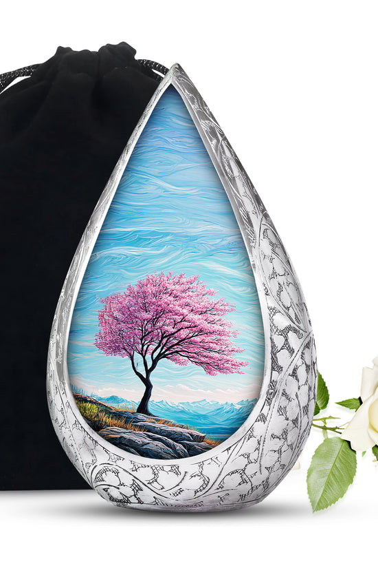 Blossom Tree Landscape Cremation Urn - Nature Tribute Urn For Adult Ashes