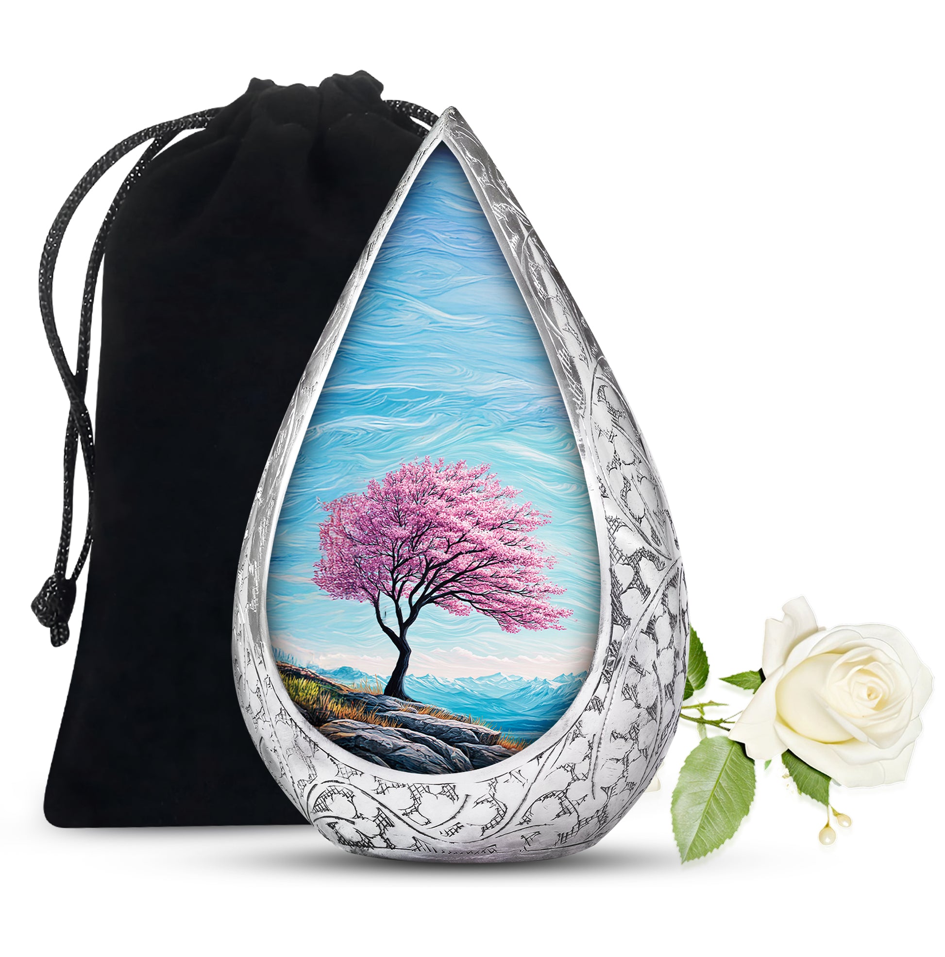 Blossom Tree Landscape Cremation Urn - Nature Tribute Urn For Adult Ashes