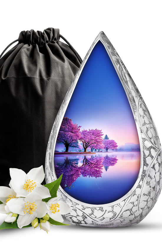 Cherry Blossom Cremation Urn – Scenic Memorial Urn For Human Ashes